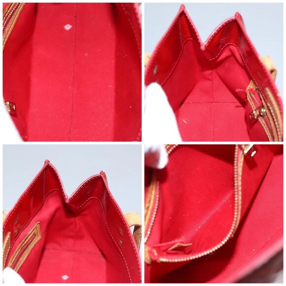 LOUIS VUITTON Monogram Vernis Reade PM Hand Bag Red Rouge M91088 LV Auth 104158 - Picture 16 of 16
